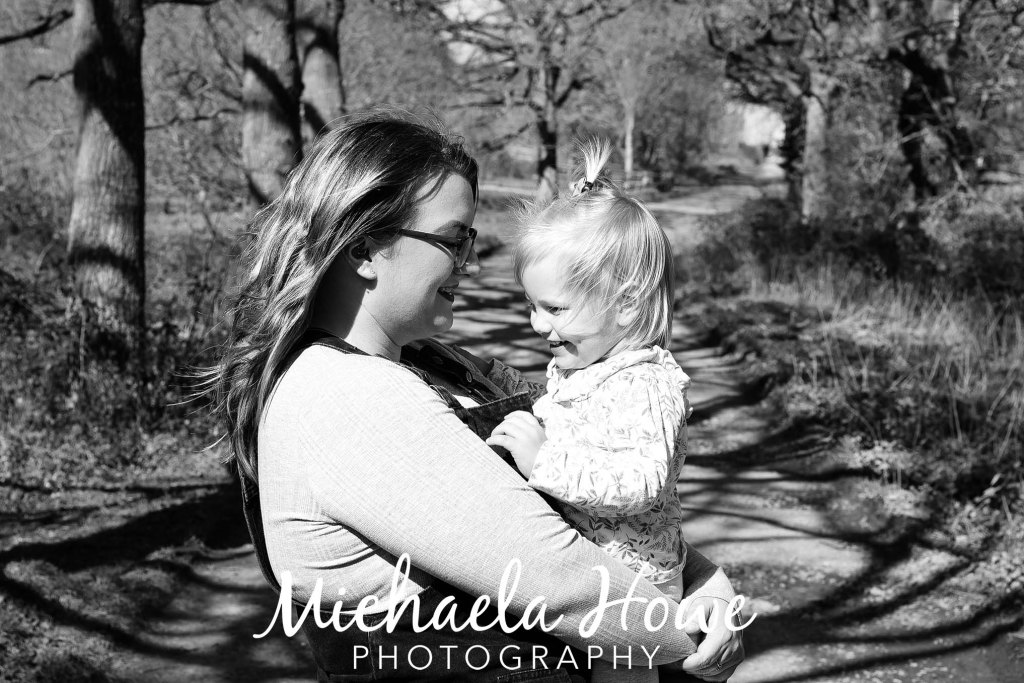 mum and daughter family portrait outdoors black and white | Michaela Howe Photography