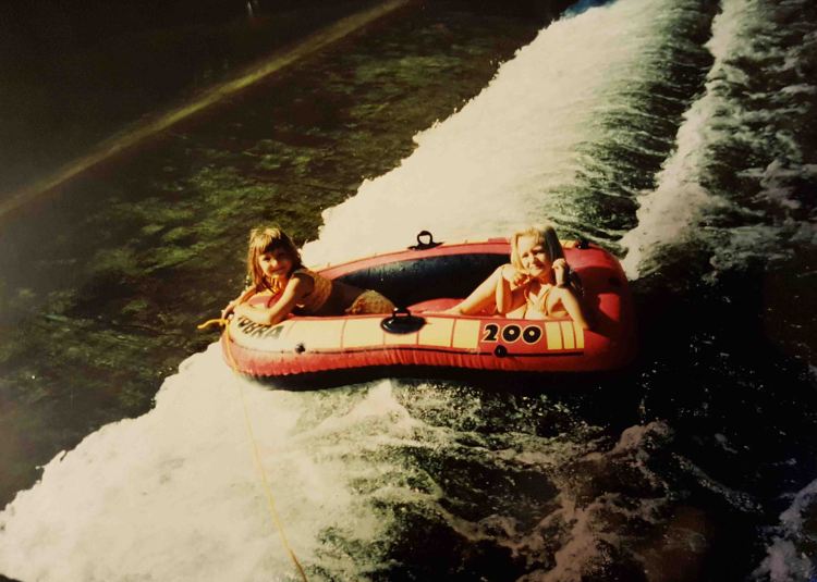 childhood memories sisters river summer