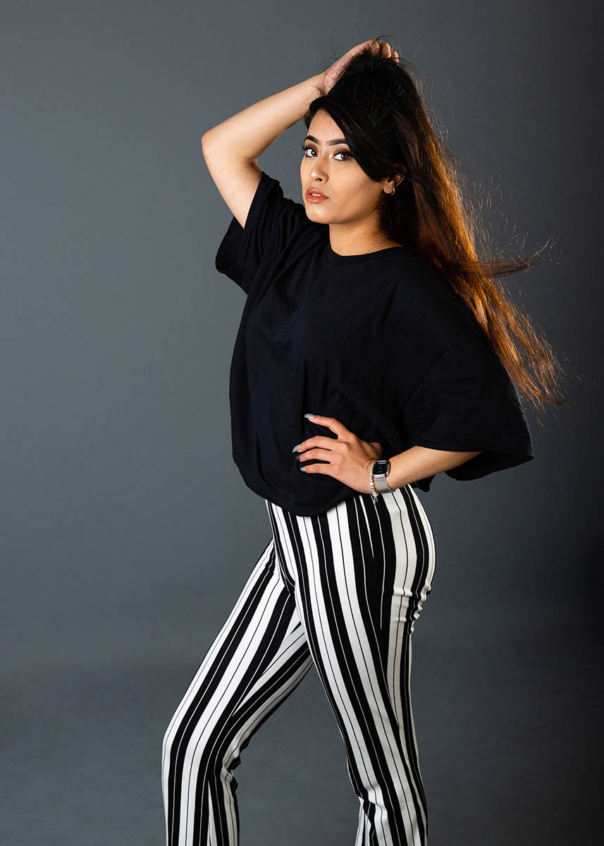 Beauty Glamour Female full length grey background | Michaela Howe Photography